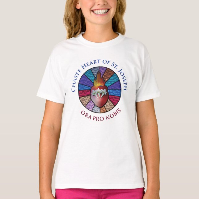 Kastenherz von St. Joseph Stainted Glass Design T-Shirt (Vorderseite)