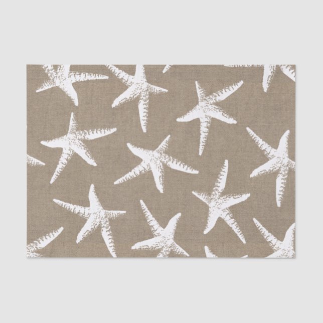 Kastenweiße Starfish & Imitate Burlap Seidenpapier (Vorderseite)
