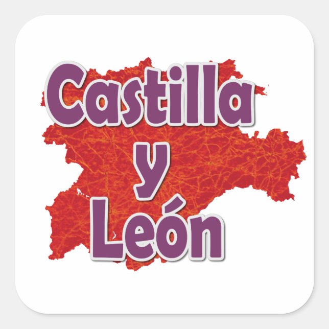 Kastilien und Leon Quadratischer Aufkleber (Vorderseite)