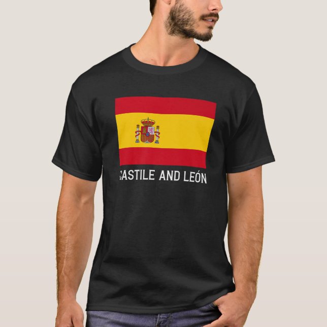 Kastilien und León - Spanien - Flaggenemblem Escud T-Shirt (Vorderseite)
