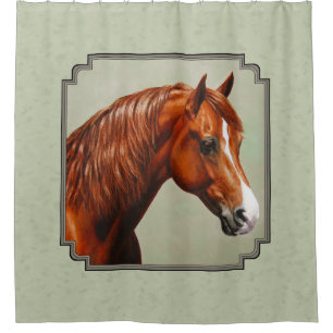Kastnut Morgan Horse Sage Green Duschvorhang