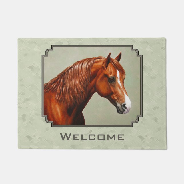 Kastnut Morgan Horse Sage Green Fußmatte (Vorderseite)