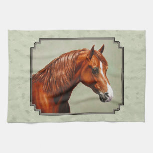 Kastnut Morgan Horse Sage Green Geschirrtuch