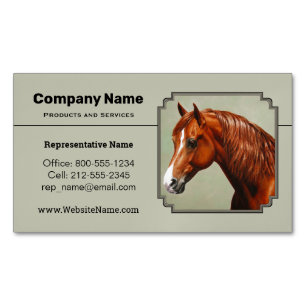 Kastnut Morgan Horse Sage Green Magnetische Visitenkarte