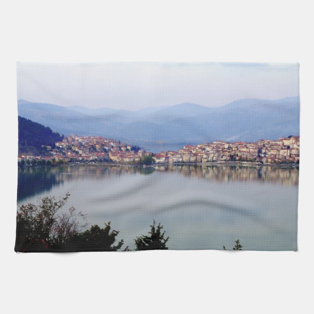 Kastoria - Mazedonien Geschirrtuch (Horizontal)