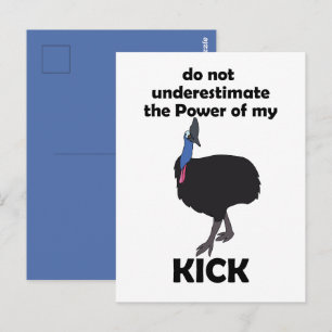 Kasuar-Vogel-Tritt-Kraft Lustige Zitat Postkarte