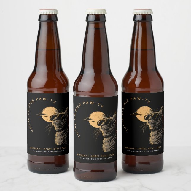 Kat 2024 Gesamtsolarauskitzel Party Invi anzeigen Bierflaschenetikett (Flaschen)