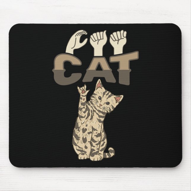Kat-Asl-Hand-Gesture-Gehör Mousepad (Vorne)