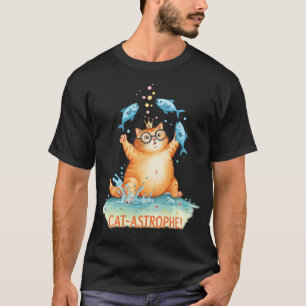 Kat-Astrophe Lustige Katze mit Fisch – Süße Wass T-Shirt