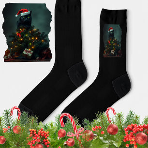 Kat-astrophe Weihnachtsfeiertagschaos Lustige Katz Socken