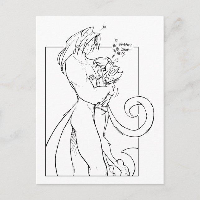 Kat Fantasy Postkarte (Vorderseite)