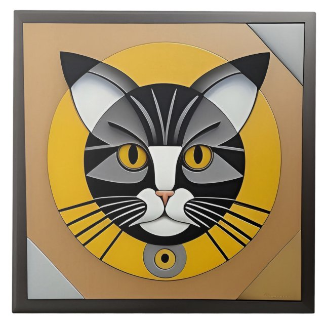 Kat Geometric Artwork Fliese (Vorderseite)