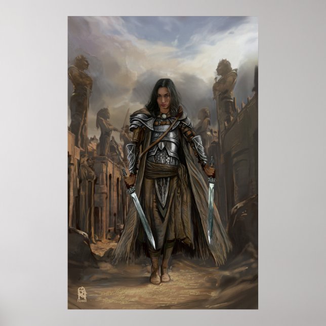 Kat in den Ruinen einer alten Stadt Poster (Vorne)