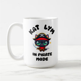 Kat Lym Cute Black Cat Pirate Art Kaffeetasse