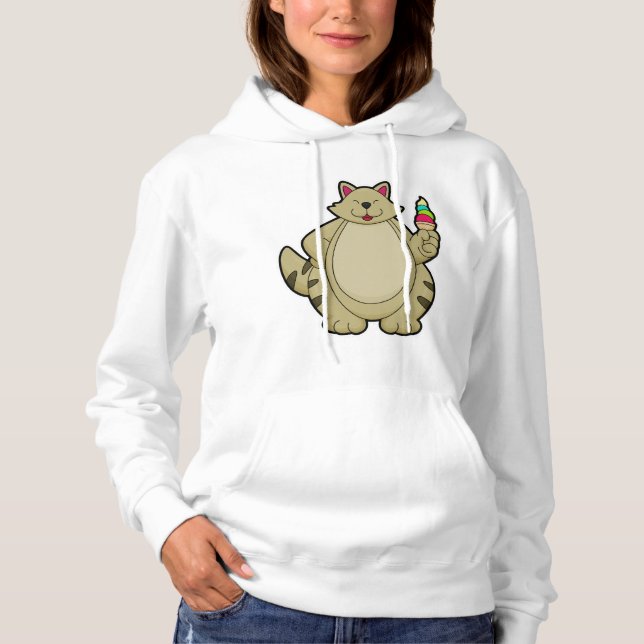 Kat mit Waffeleis Hoodie (Vorderseite)