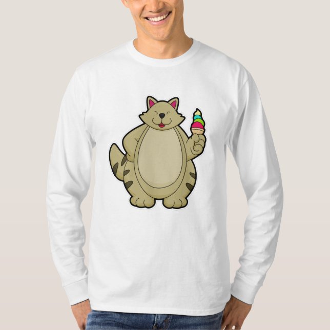 Kat mit Waffeleis T-Shirt (Vorderseite)
