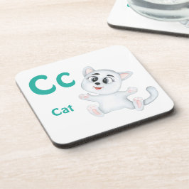 Kat personalisieren ABC: Letter C - Name hinzufüge Getränkeuntersetzer