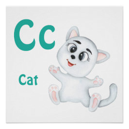 Kat personalisieren ABC: Letter C - Name hinzufüge Poster
