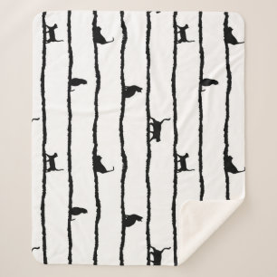 Kat-Silhouette Streifen Abstrakt Handgezeichnetes  Sherpadecke