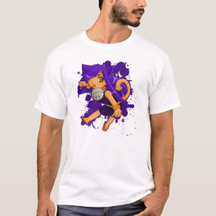 Kat-Sprungs-Damen-Tonal Streifen-T - Shirt