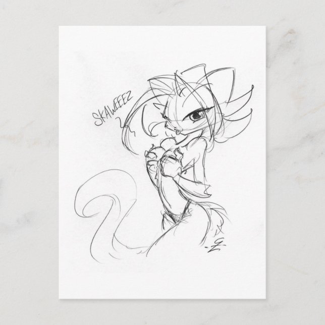 Kat Squeeze Postkarte (Vorderseite)