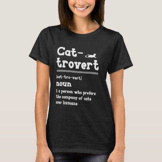 Kat Trovert Definition Lustige Katze Introvertiert T-Shirt