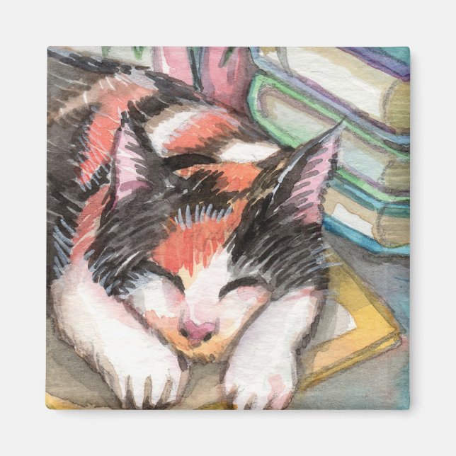 Kat von den Büchern Magnet (Vorne)