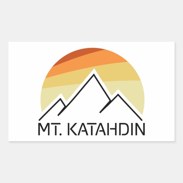 Katahdin Retro Rechteckiger Aufkleber (Vorderseite)
