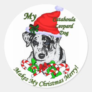 Katahoula Leopard Hund Weihnachtsgeschenke Runder Aufkleber
