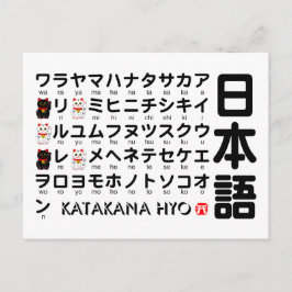 Katakana-Tisch (Lucky Cat) Postkarte