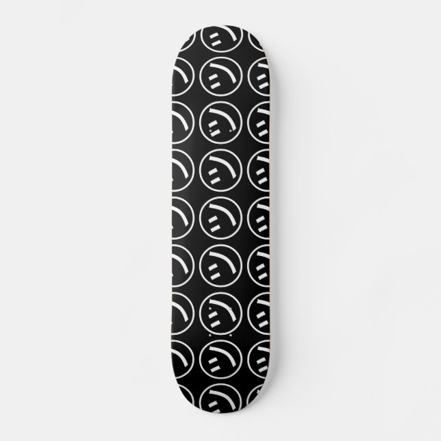Katakana ㋡ Tsu Kana lächelndes Emoji/Emoticon Skateboard (Vorderseite)