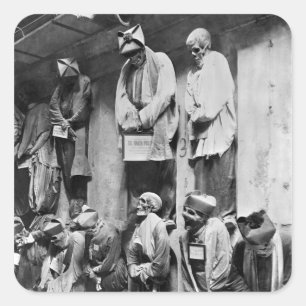 Katakombenmuscheln in Palermo, Italien Quadratischer Aufkleber