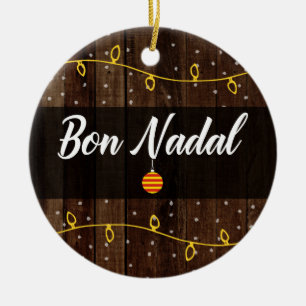 Katalan frohe Weihnachten, Bön Nadal Rustikaler St Keramik Ornament