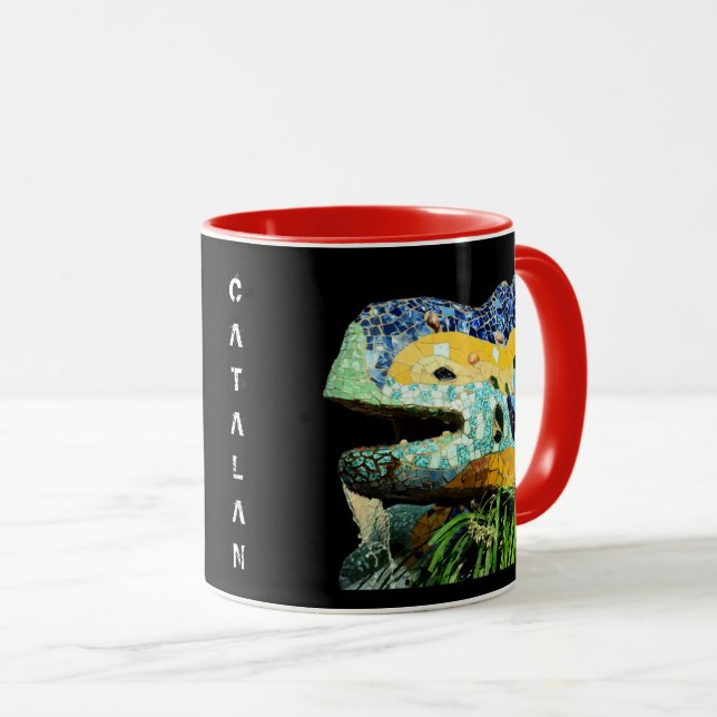 Katalanisch - Barcelona, Gaudi - Lizard, Spanien Tasse (VorderseiteRechts)
