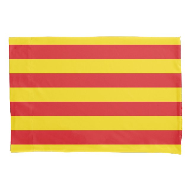 Katalanische Flagge (Katalonien) Kissenbezug (Vorderseite-Links)