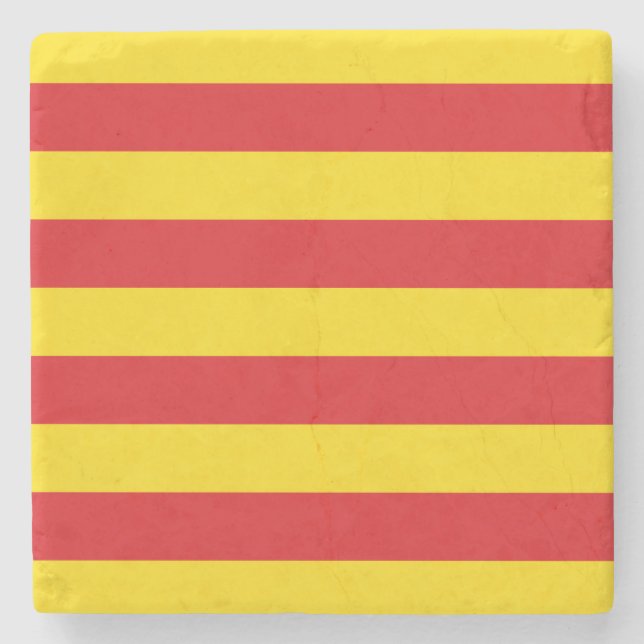 Katalanische Flagge Steinuntersetzer (Vorderseite)
