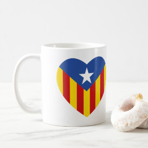 Katalanische Flaggenherz Tasse