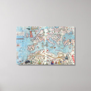 Katalanischer Atlas: Sonderkommando von Nordafrika Leinwanddruck