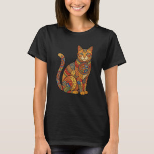 Katalanischer Mosaik-Feliden-Augen-Brustapparat T-Shirt