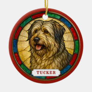 Katalanischer Schäferhund Keramik-Kreis-Ornament Keramik Ornament