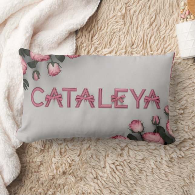 KATALEYA bestickte Rose Kissen & Keule (Decke)