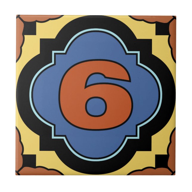 Katalina Island Number Address Tile 6 Fliese (Vorderseite)