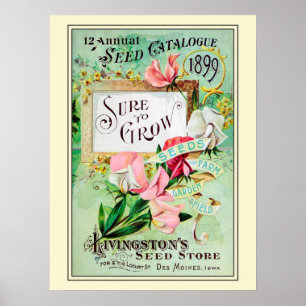 Katalog "Blume für Vintage Gartenarbeit" Poster