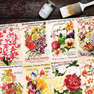 Katalog für Vintage Blume aus der Antike Seidenpapier