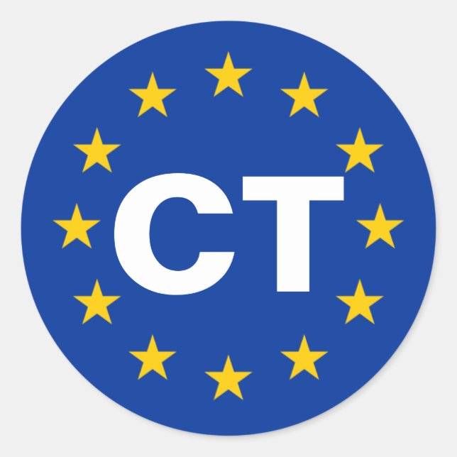 Katalonien "CT" Europäische Flagge Runder Aufkleber (Vorderseite)