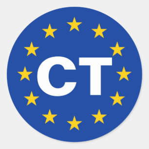 Katalonien "CT" Europäische Flagge Runder Aufkleber