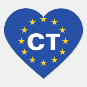 Katalonien "CT" Europäische Gewerkschaft Herz-Aufkleber