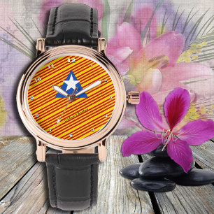 Katalonien Flag watch / Catalan fashion / La Senye Armbanduhr