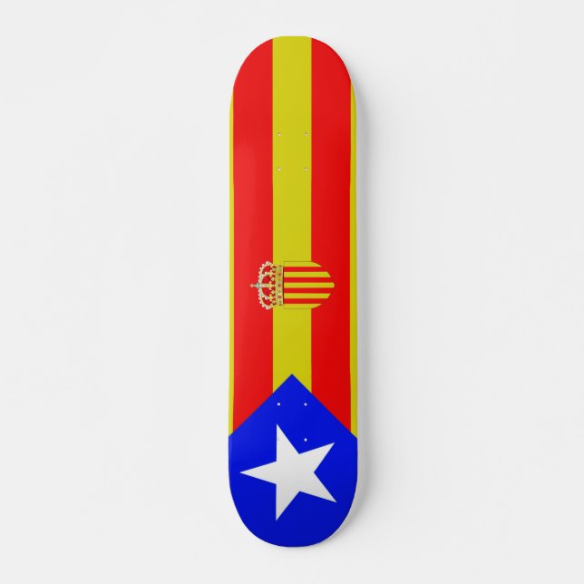 Katalonien-Flagge Skateboard (Vorne)