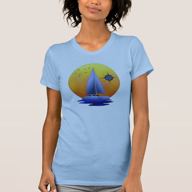Katamaran-Segeln T-Shirt (Vorderseite)